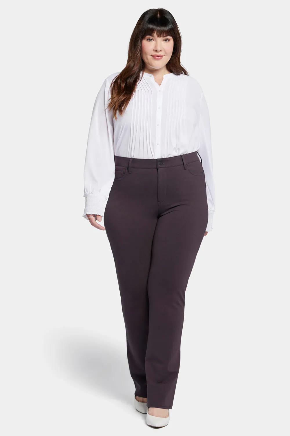Marilyn Straight Pants In Plus Size - Cordovan sold by NYDJ product image thumbnail 4