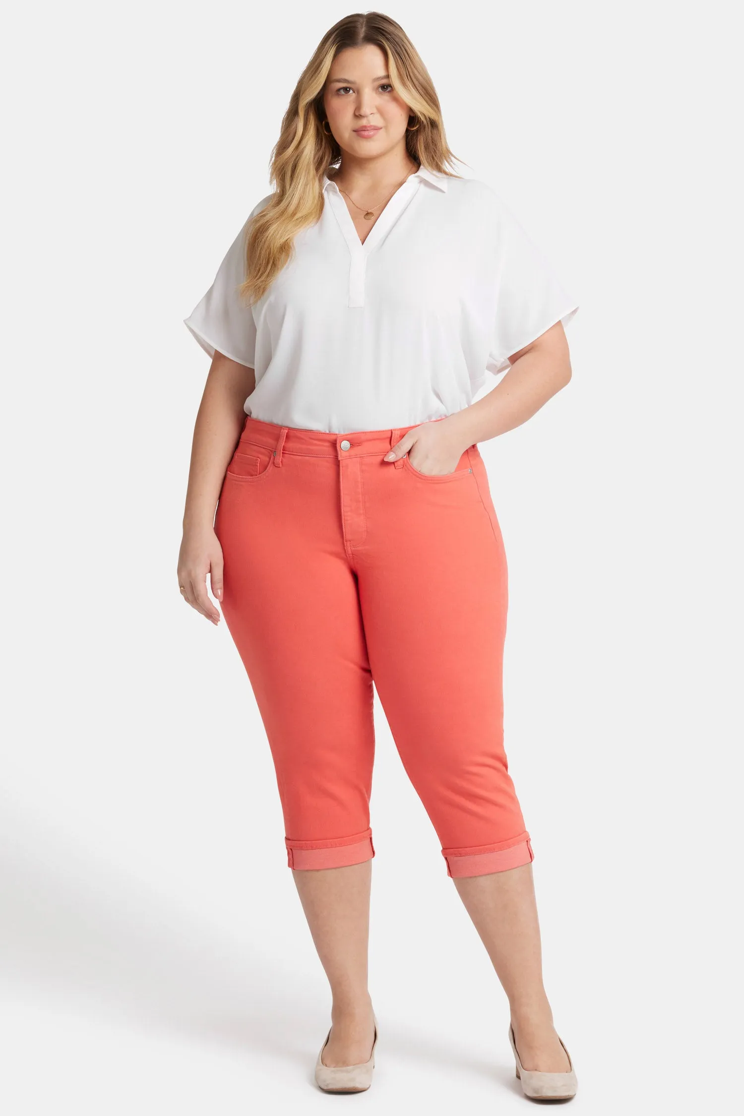 Marilyn Straight Crop Jeans In Plus Size - Fruit Punch sold by NYDJ product image thumbnail 4