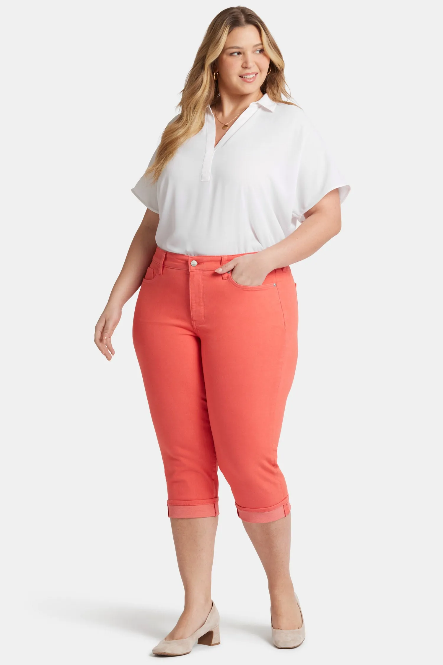 Marilyn Straight Crop Jeans In Plus Size - Fruit Punch sold by NYDJ