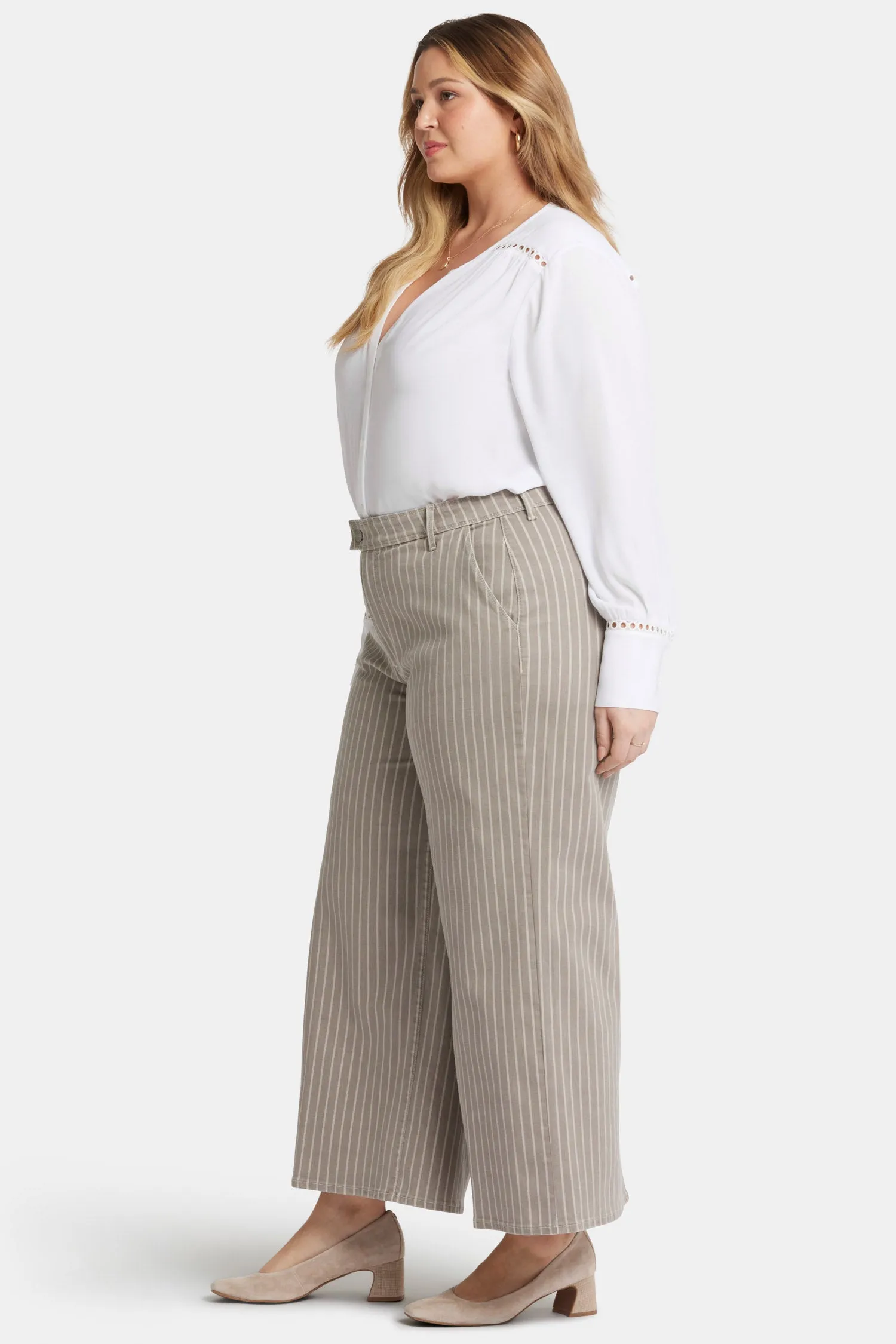 Mona Wide Leg Trouser Ankle Jeans In Plus Size - Boardwalk Stripe sold by NYDJ product image thumbnail 5