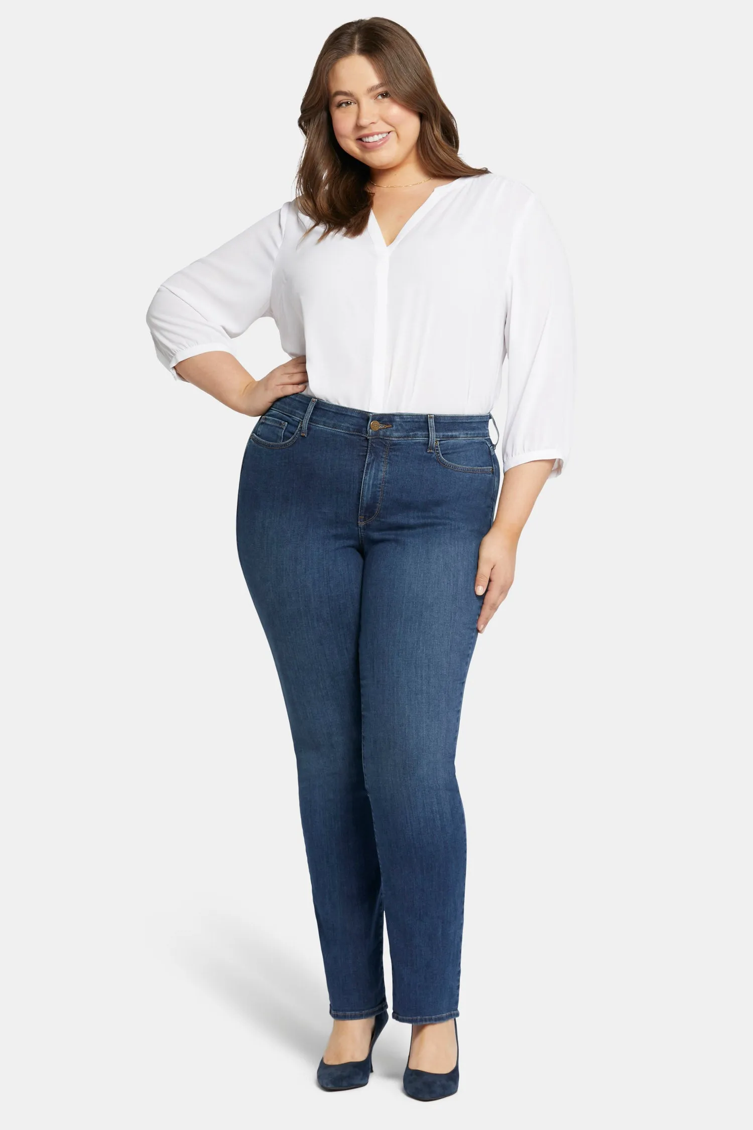 Marilyn Straight Jeans In Plus Size - Cooper sold by NYDJ