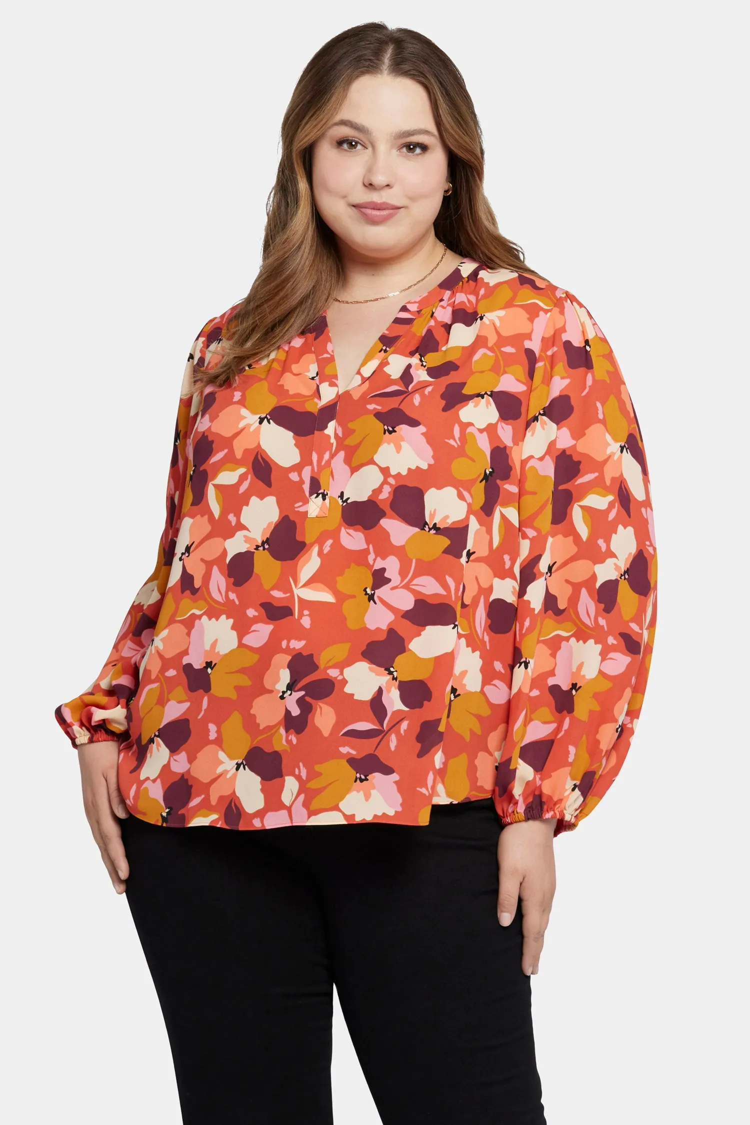 Puff Sleeve Popover Top In Plus Size - Gingervale sold by NYDJ product image thumbnail 4