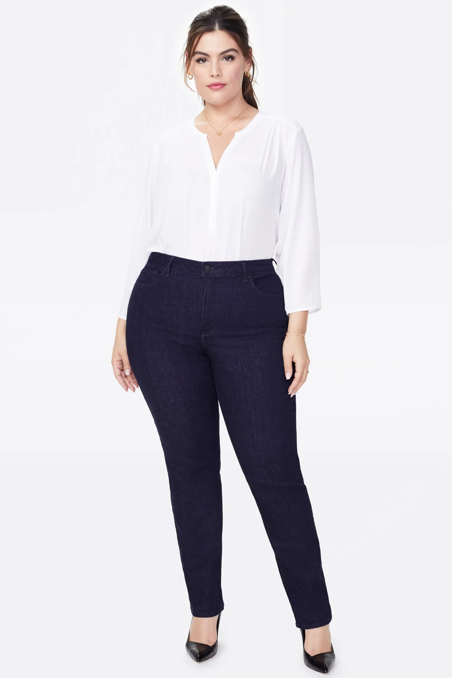 Sheri Slim Jeans In Plus Size - Rinse sold by NYDJ