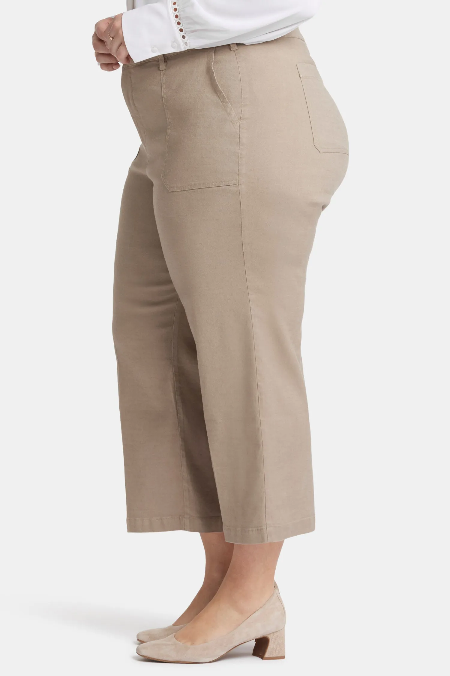 Wide Leg Cargo Capri Pants In Plus Size - Saddlewood sold by NYDJ product image thumbnail 3