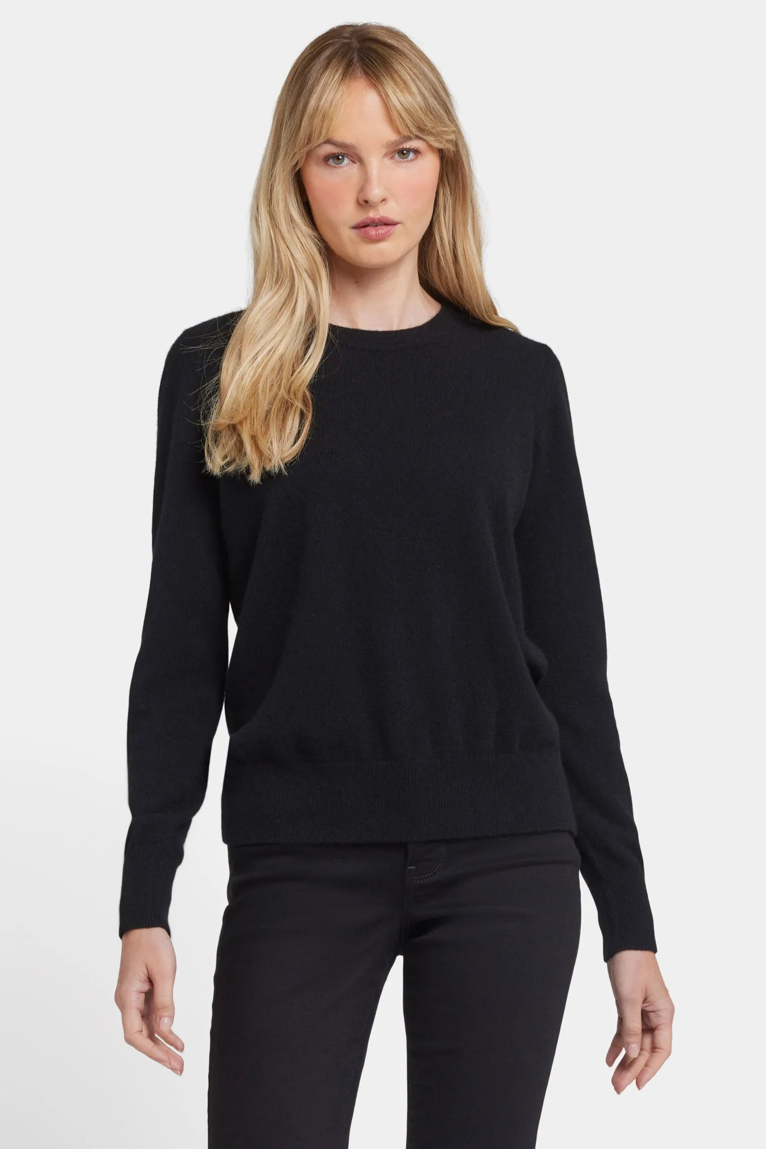 Cashmere Essential Crewneck Sweater - Black sold by NYDJ product image thumbnail 4