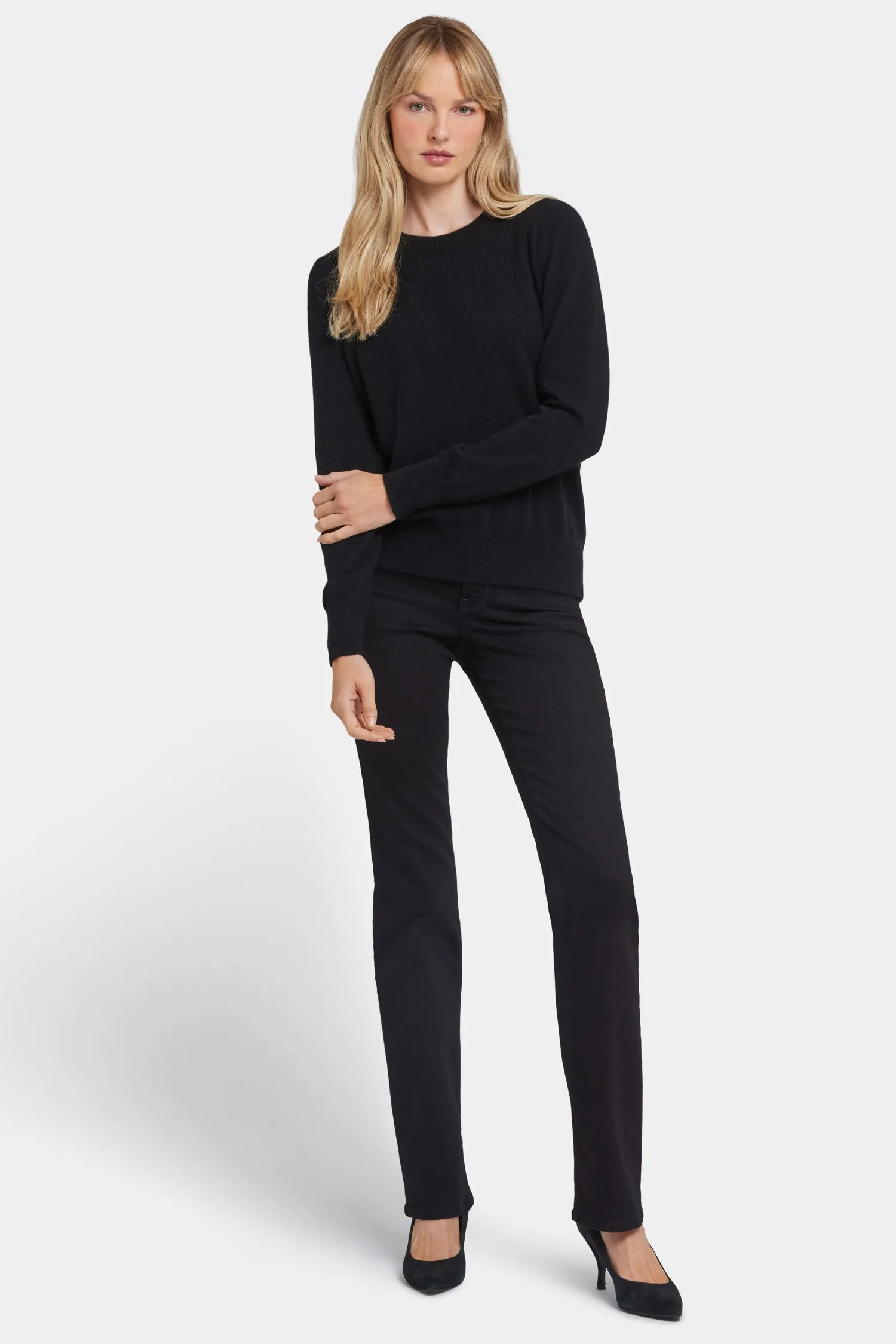 Cashmere Essential Crewneck Sweater - Black sold by NYDJ product image thumbnail 5