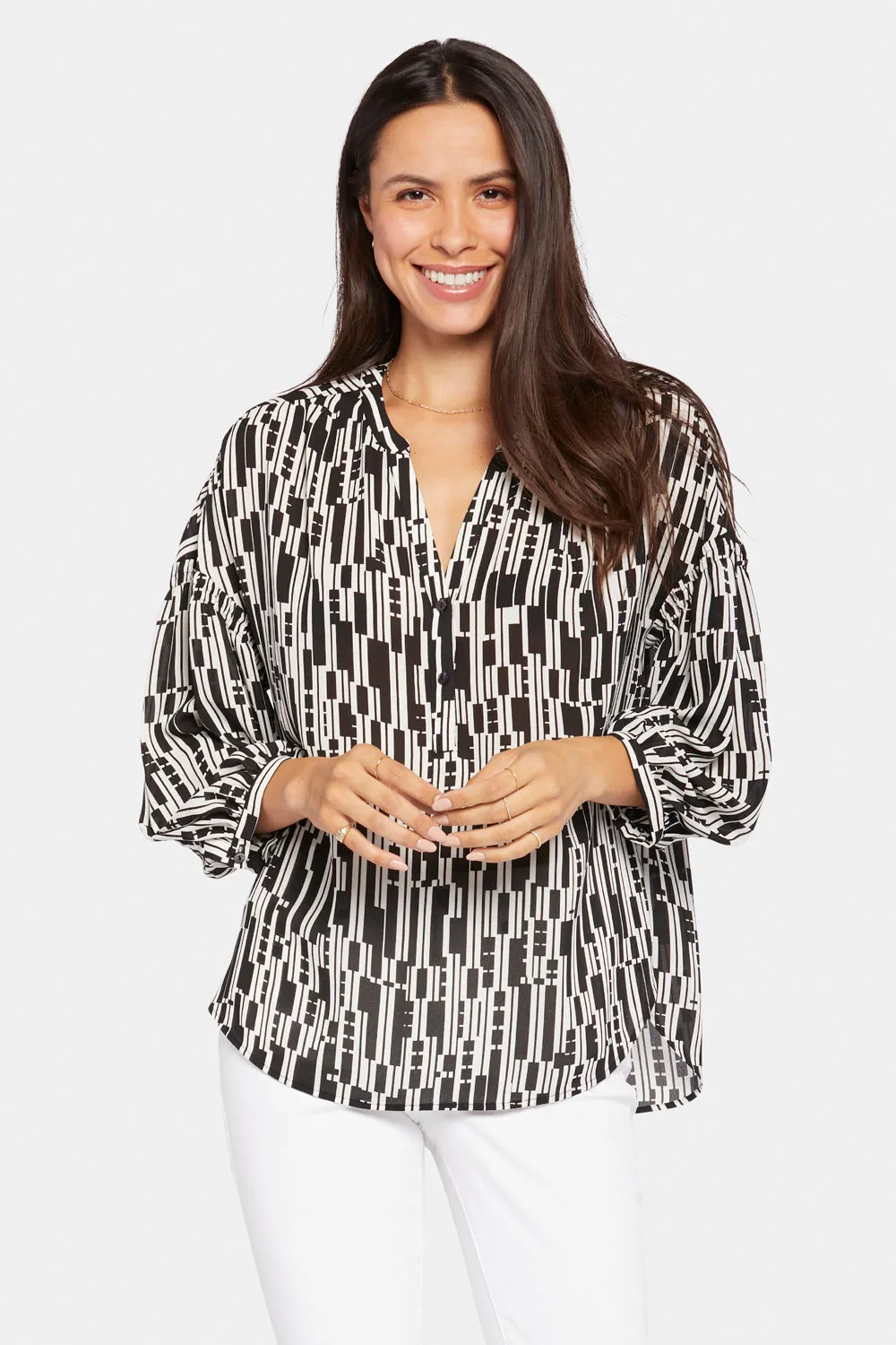 Paulina Peasant Blouse - Giselle Geo sold by NYDJ product image thumbnail 4