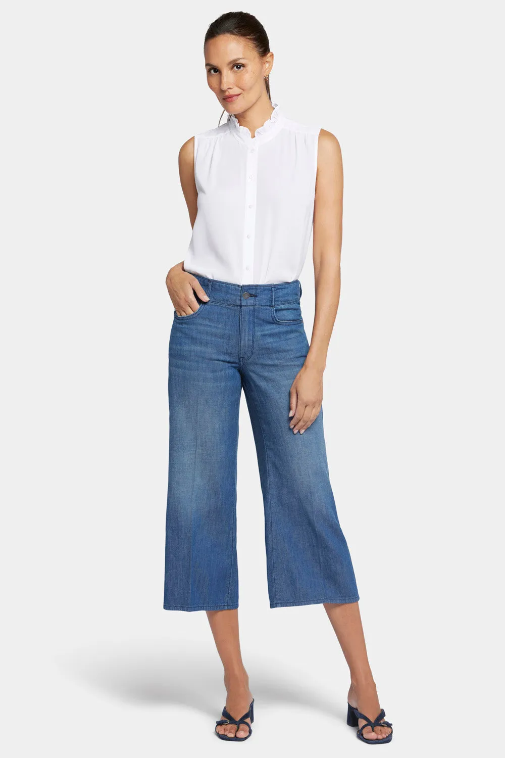Brigitte Wide Leg Capri Jeans - Mission Blue sold by NYDJ