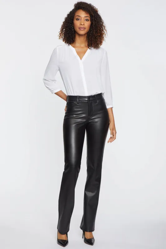 Faux Leather Marilyn Straight Pants - Black sold by NYDJ