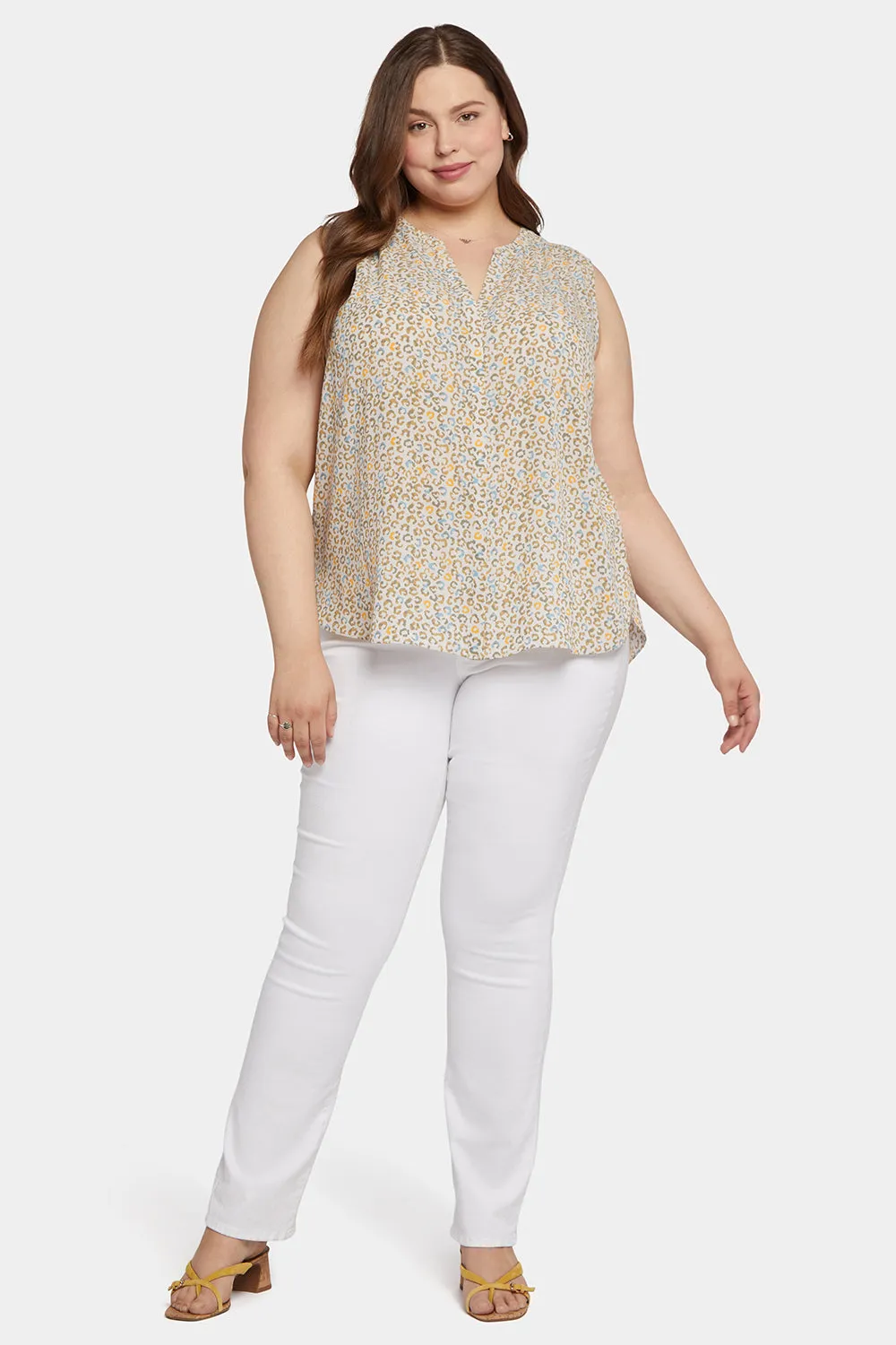 Sleeveless Pintuck Blouse In Plus Size - Sand Cat sold by NYDJ product image thumbnail 5