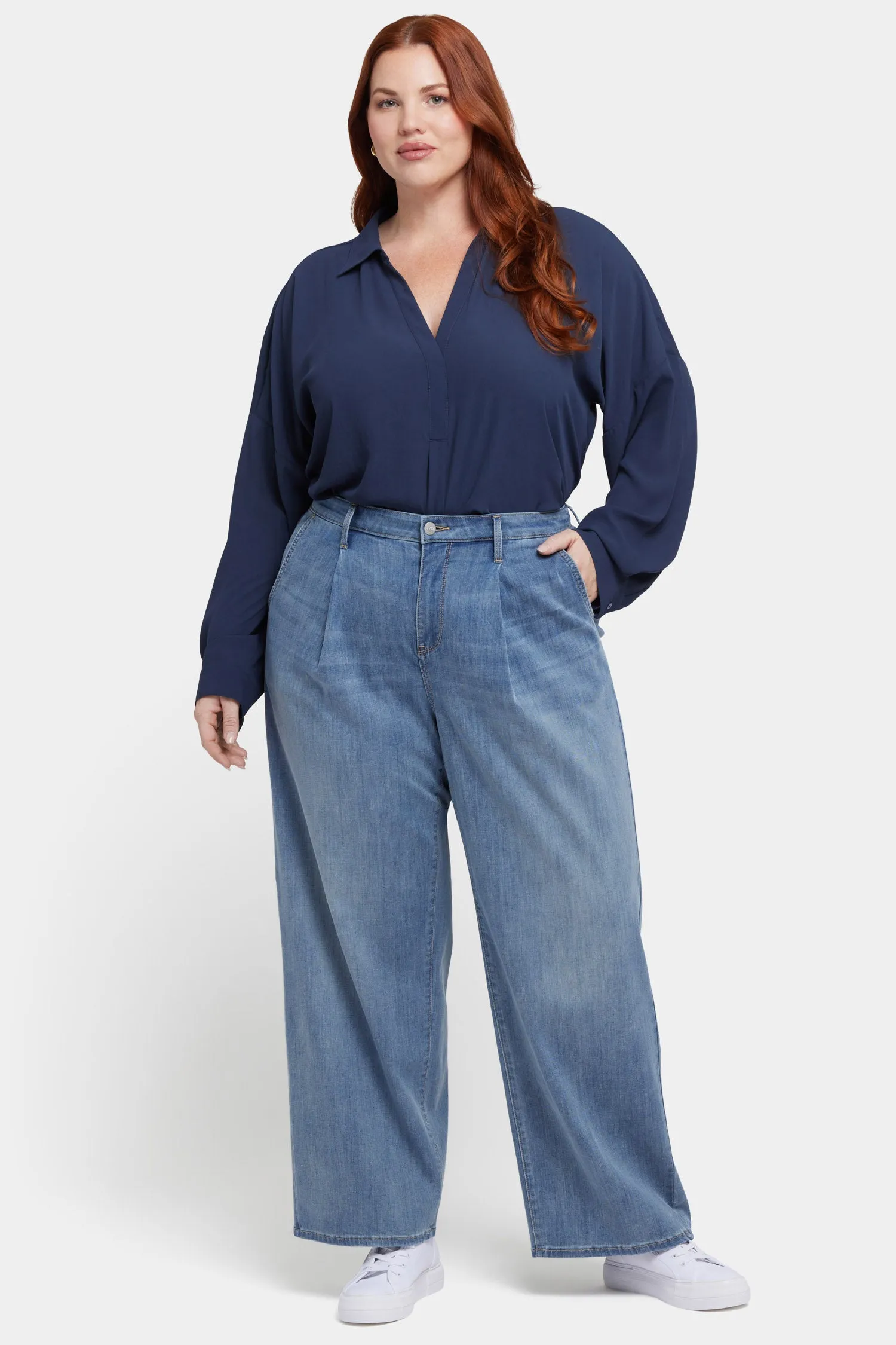 Teresa Wide Leg Ankle Jeans In Plus Size - Indigo Stream sold by NYDJ product image thumbnail 4
