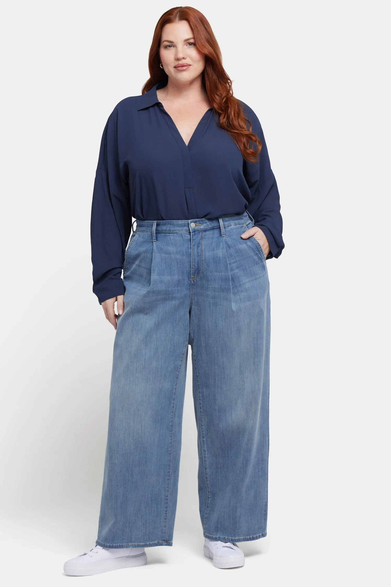 Teresa Wide Leg Ankle Jeans In Plus Size - Indigo Stream sold by NYDJ