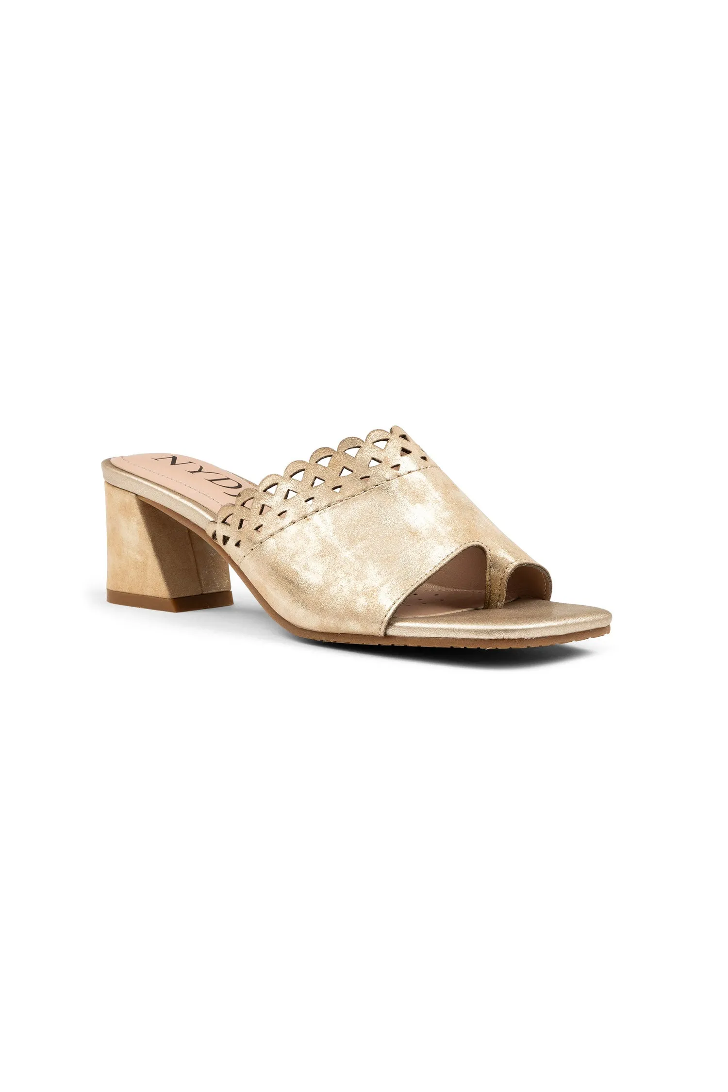 Alanah Mule Sandals - Natural Light Gold sold by NYDJ