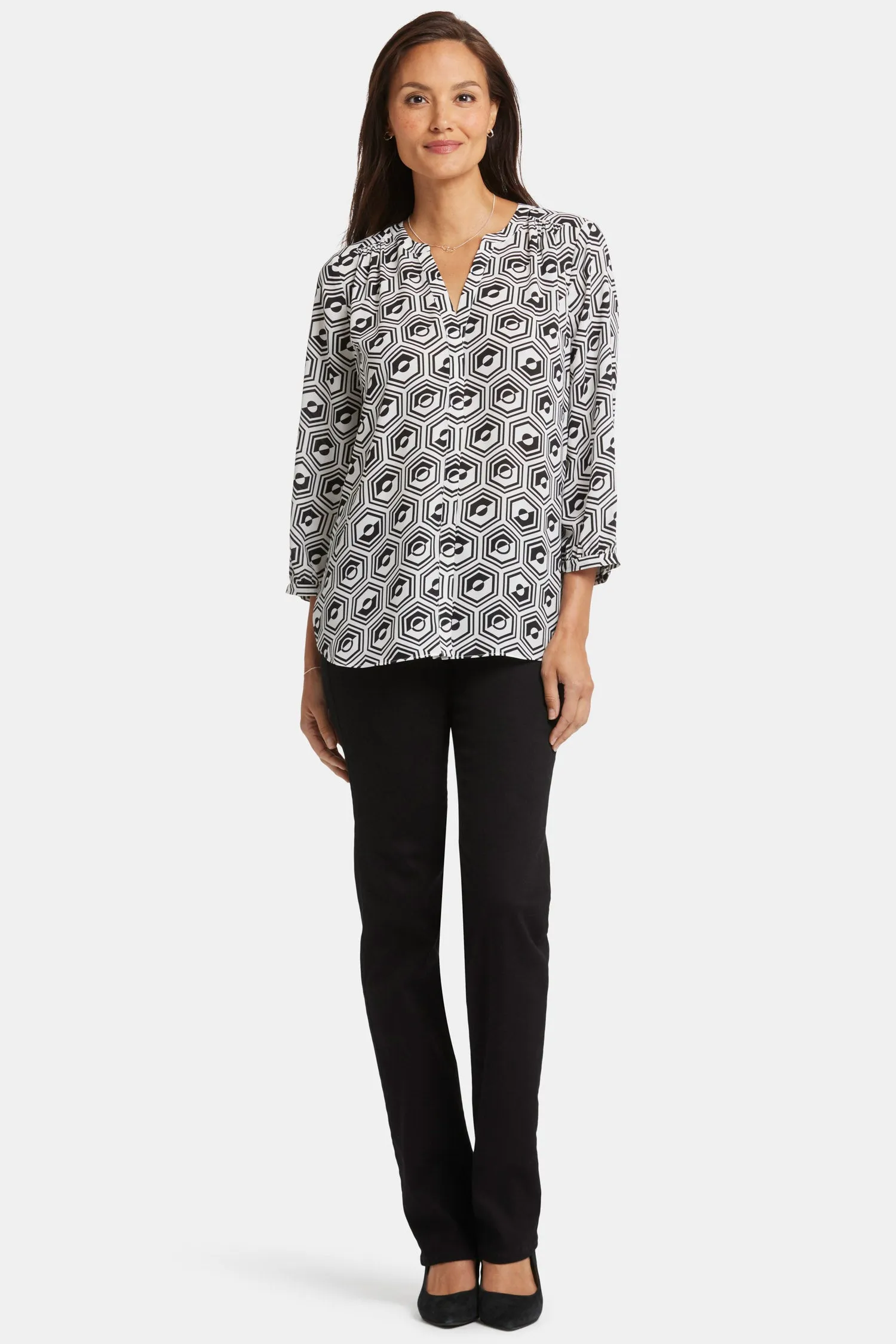 Pintuck Blouse - Night Owl sold by NYDJ product image thumbnail 5
