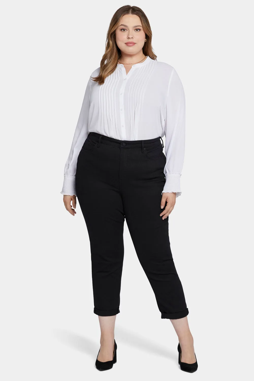 Margot Girlfriend Jeans In Petite Plus Size - Black sold by NYDJ