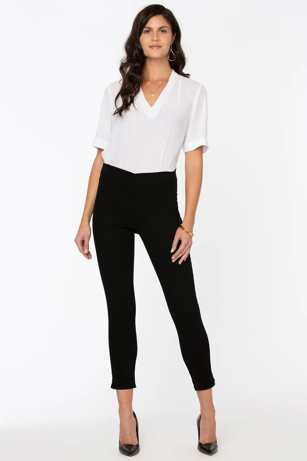 Skinny Ankle Pull-On Jeans In Petite - Black sold by NYDJ