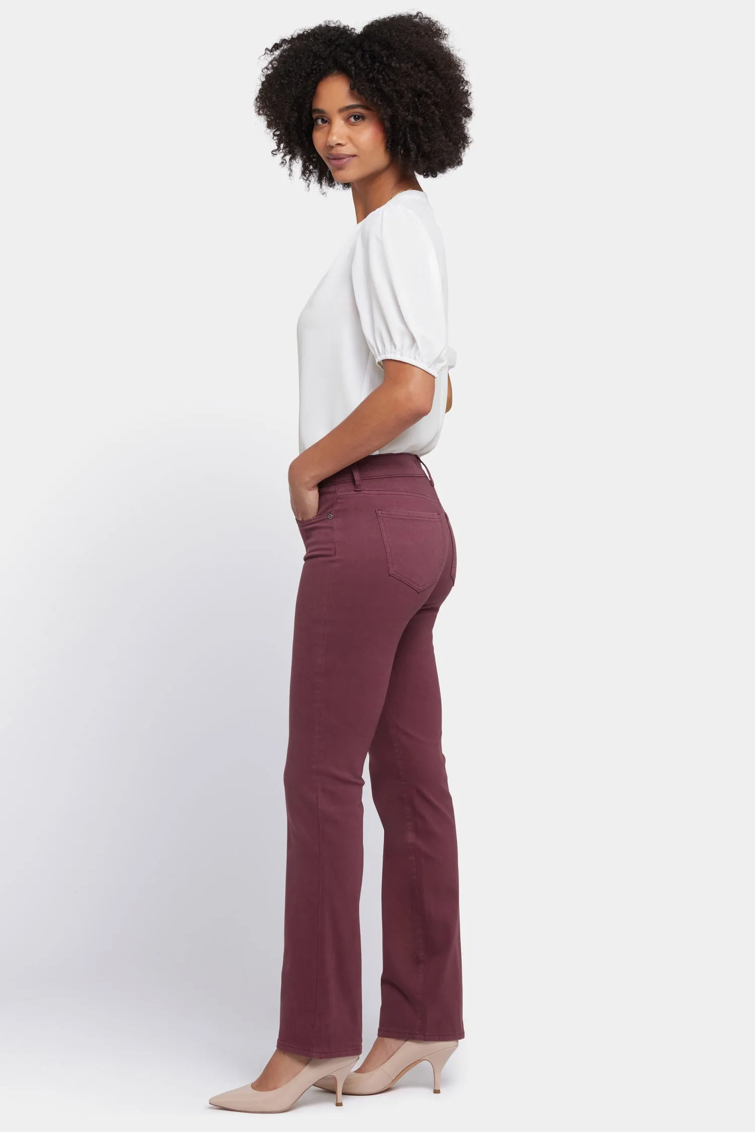 Marilyn Straight Jeans In Petite - Dark Cherry sold by NYDJ product image thumbnail 5
