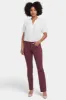 Marilyn Straight Jeans In Petite - Dark Cherry sold by NYDJ