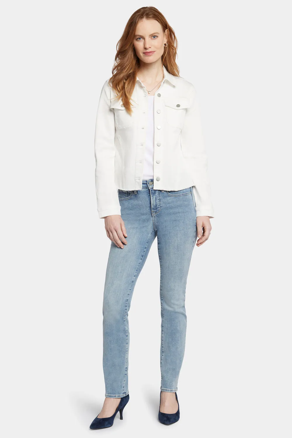 Frayed Hem Jacket - Optic White sold by NYDJ product image thumbnail 5