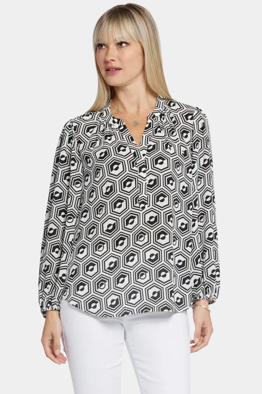 Puff Sleeve Popover Top - Night Owl sold by NYDJ