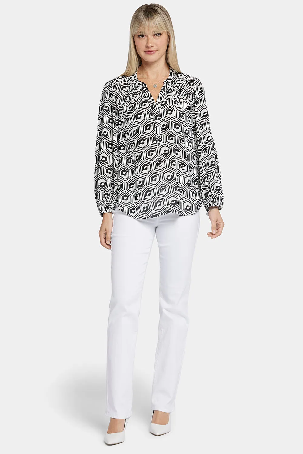 Puff Sleeve Popover Top - Night Owl sold by NYDJ product image thumbnail 5