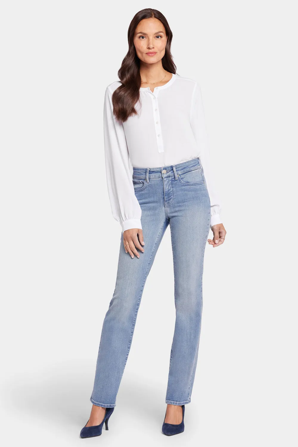 Marilyn Straight Jeans In Petite - Thistle Falls sold by NYDJ