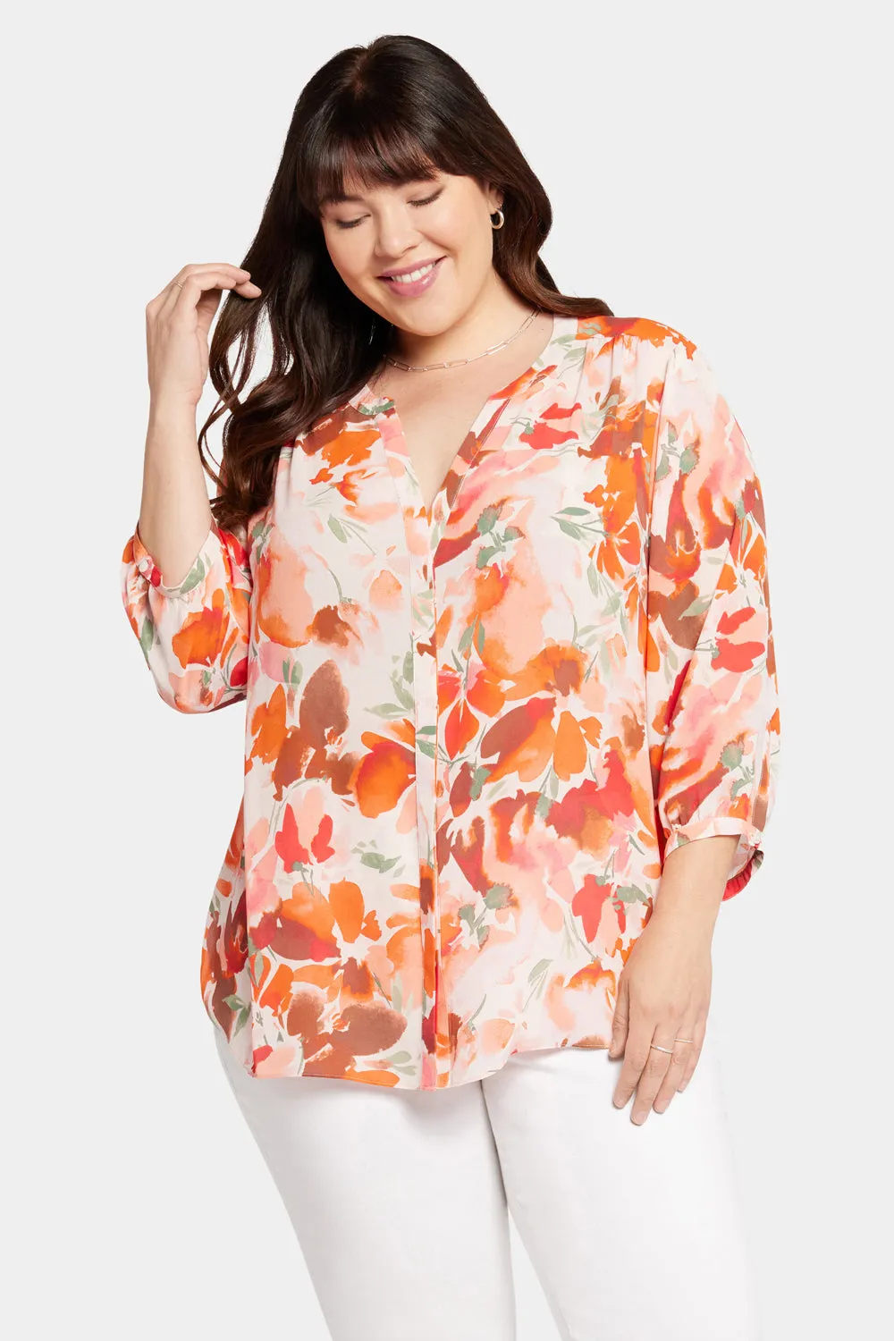 Pintuck Blouse In Plus Size - Utopia sold by NYDJ
