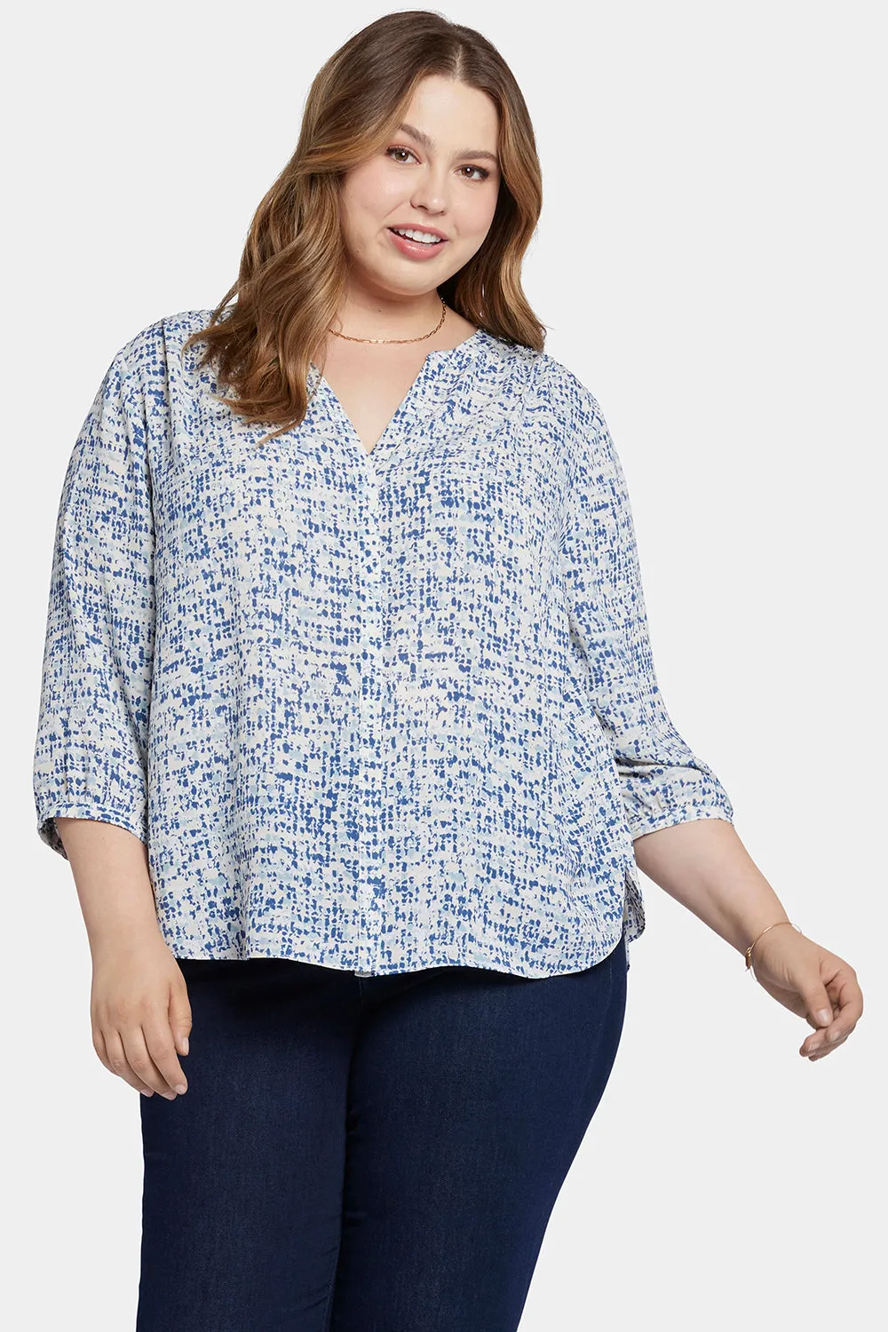 Pintuck Blouse In Plus Size - Waterfall Ice sold by NYDJ product image thumbnail 4