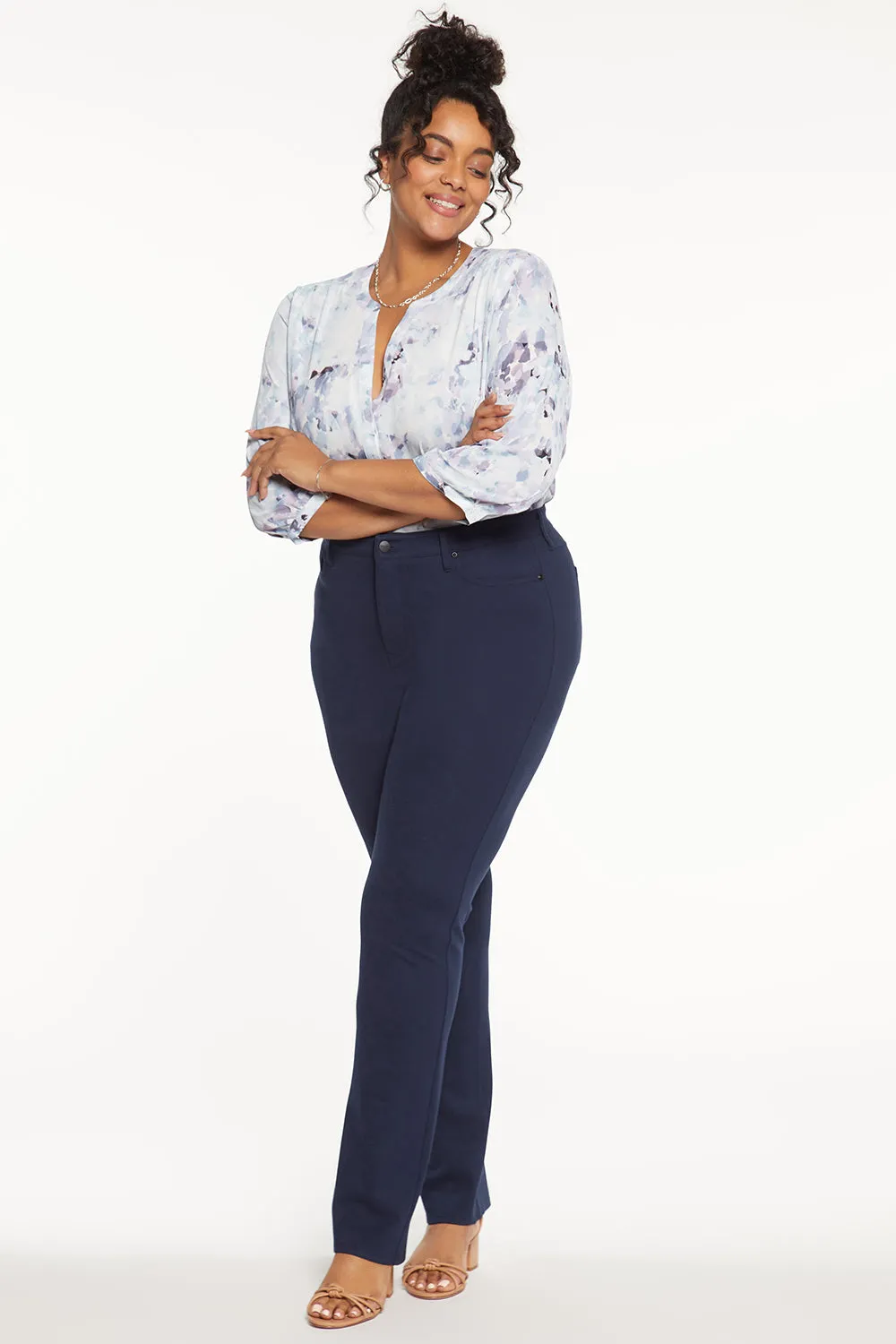Marilyn Straight Pants In Plus Size - Oxford Navy sold by NYDJ