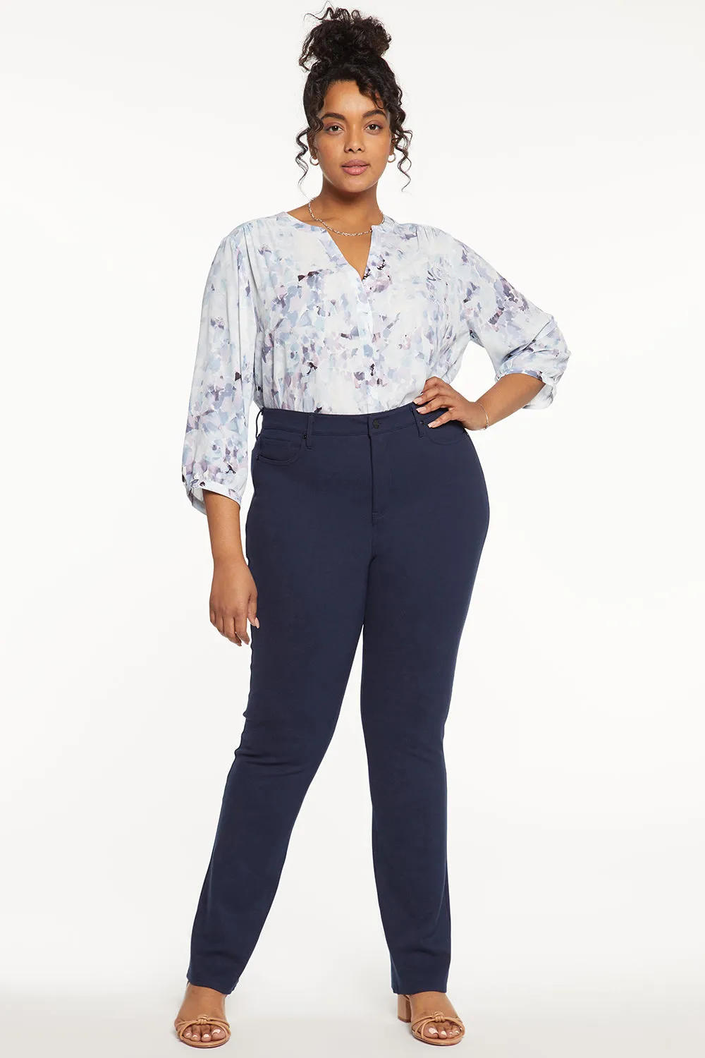 Marilyn Straight Pants In Plus Size - Oxford Navy sold by NYDJ product image thumbnail 4