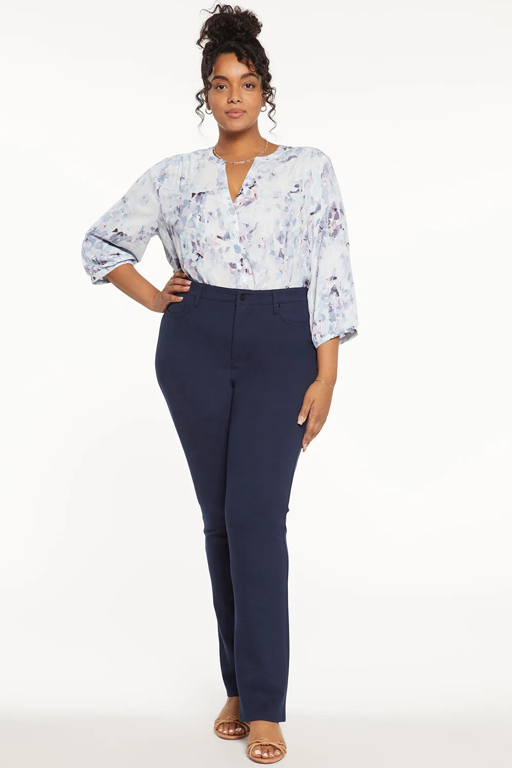 Marilyn Straight Pants In Plus Size - Oxford Navy sold by NYDJ product image thumbnail 5
