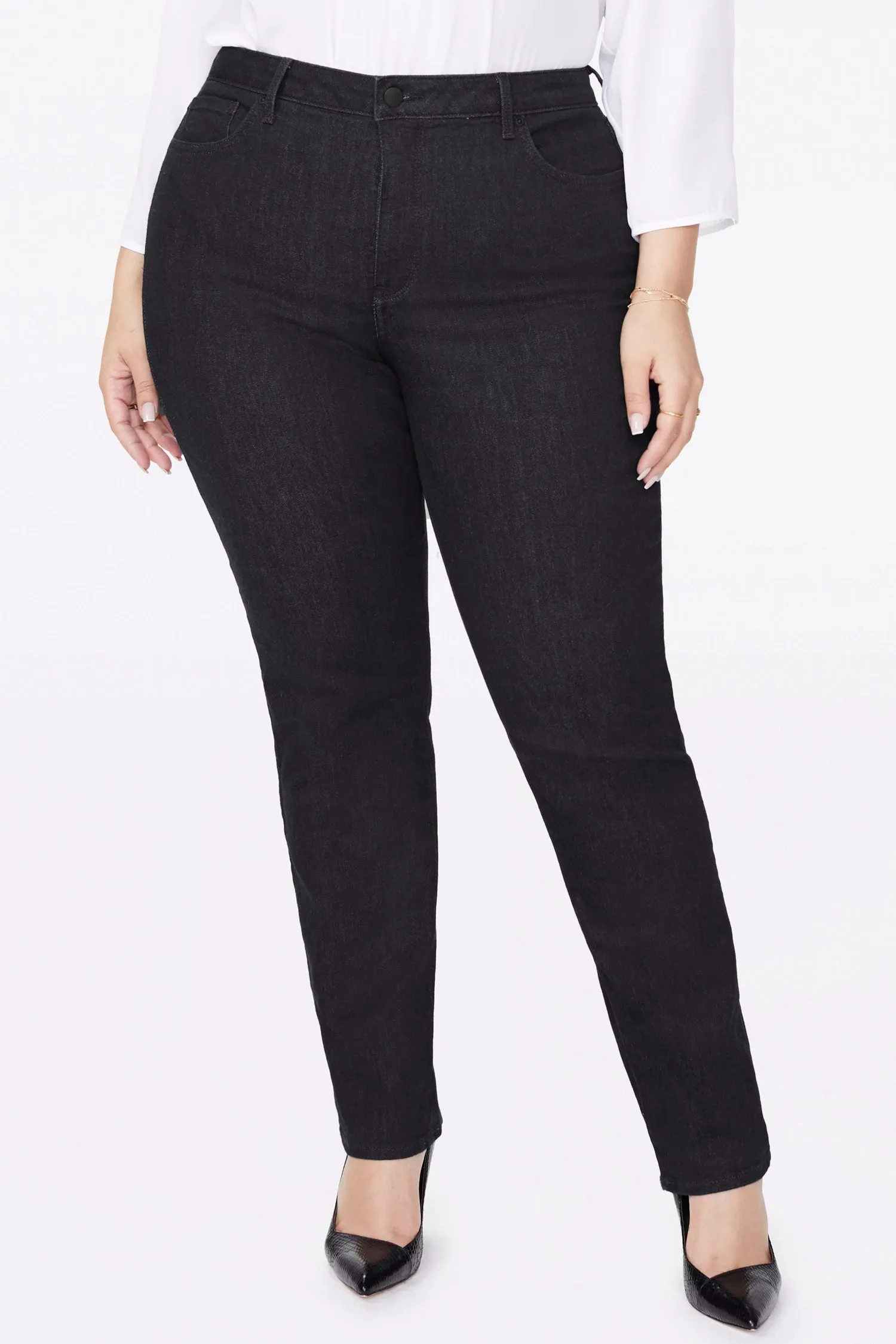 Sheri Slim Jeans In Plus Size - Black sold by NYDJ