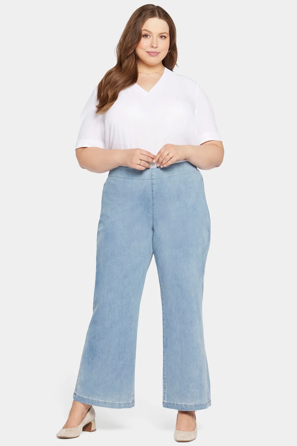 Pull-On Teresa Wide Leg Jeans In Plus Size - Crystalline sold by NYDJ