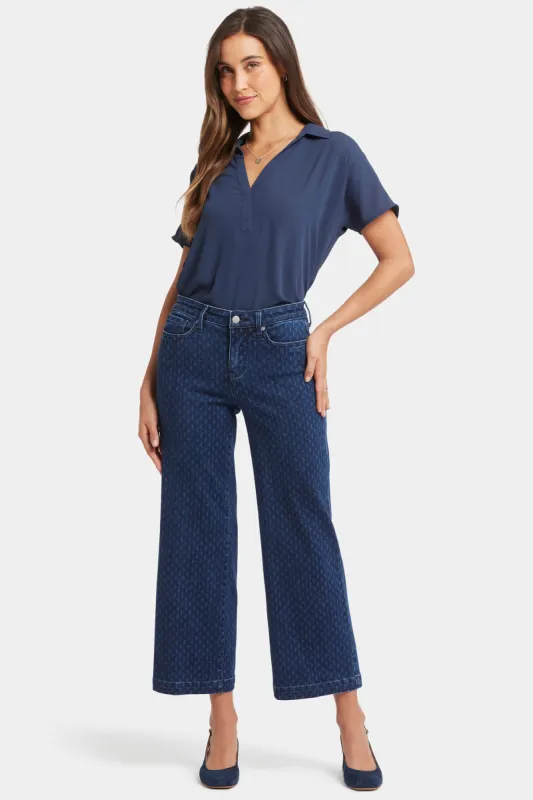 Teresa Wide Leg Ankle Jeans - Indigo Maison Geo sold by NYDJ