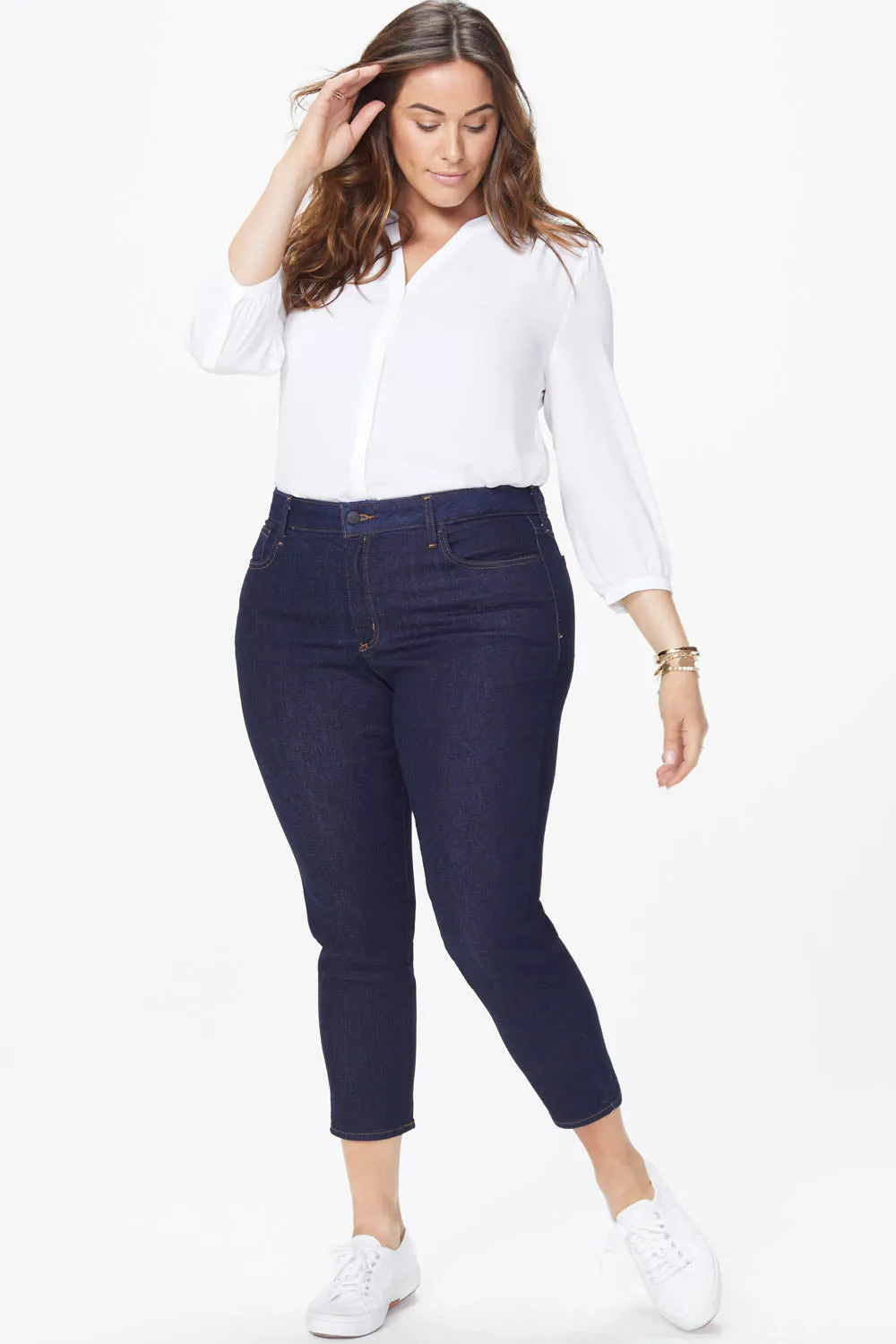 Alina Skinny Ankle Jeans In Plus Size - Rinse sold by NYDJ
