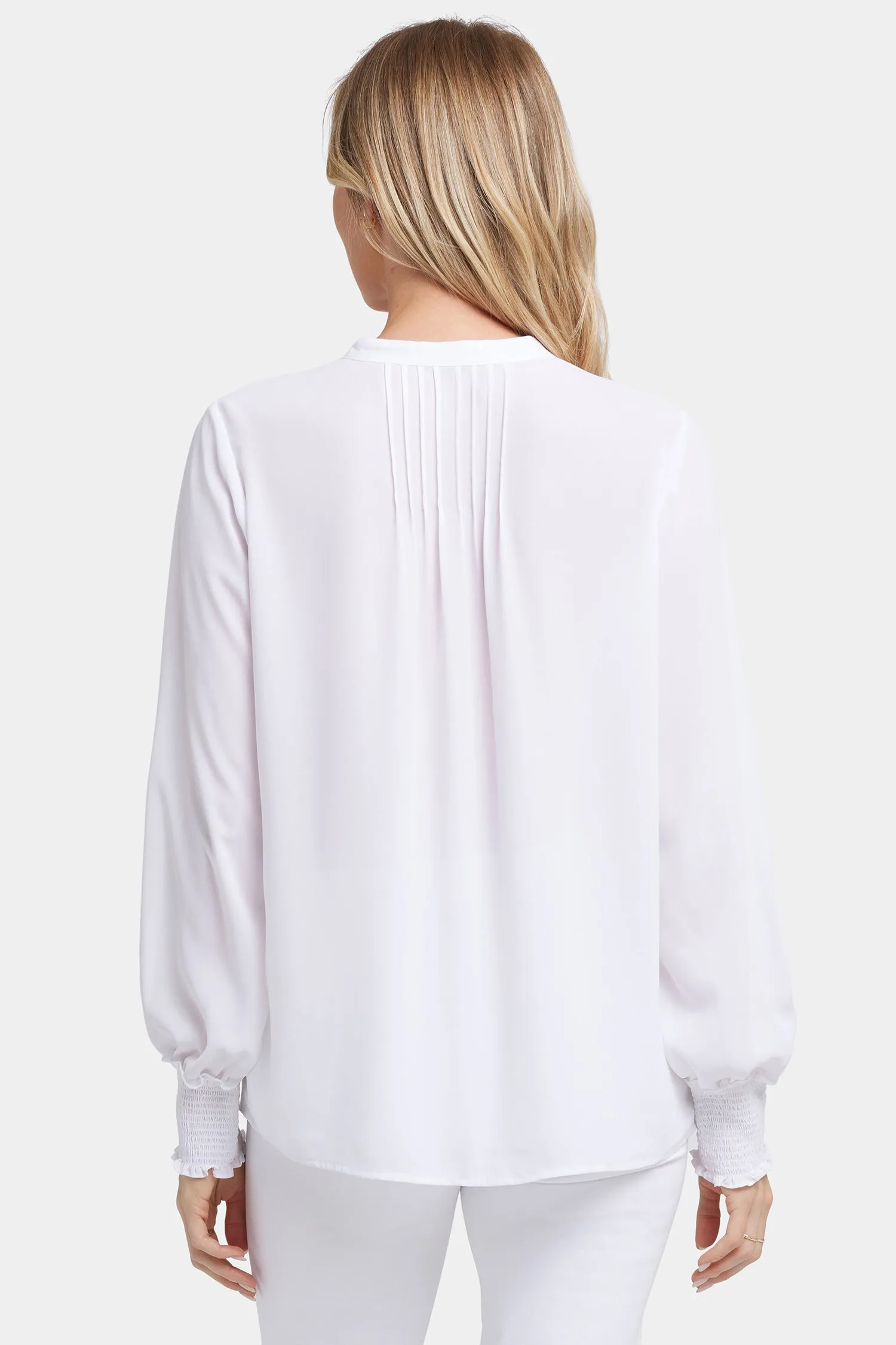 Pleated Peasant Blouse - Optic White sold by NYDJ product image thumbnail 2