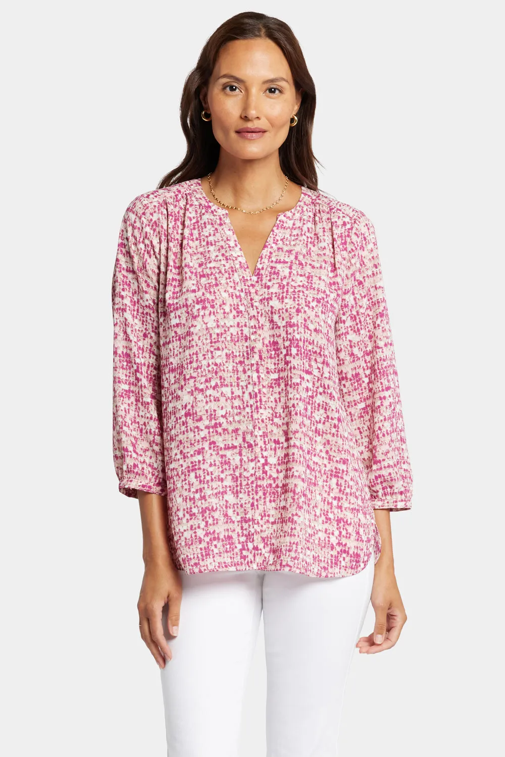 Pintuck Blouse - Pink Moon sold by NYDJ product image thumbnail 4