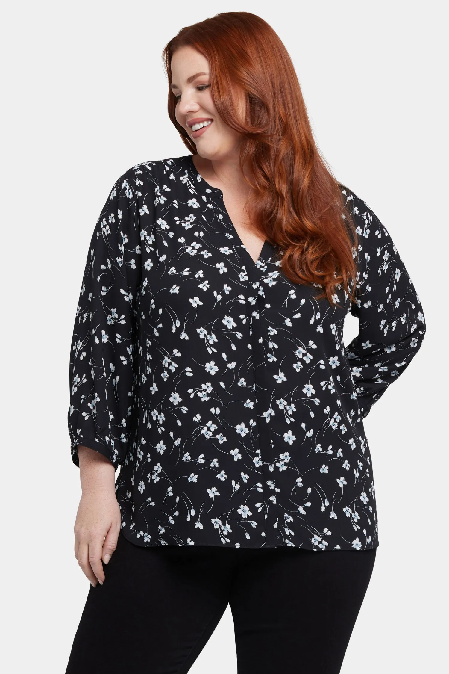 Pintuck Blouse In Plus Size - Primrose Path sold by NYDJ