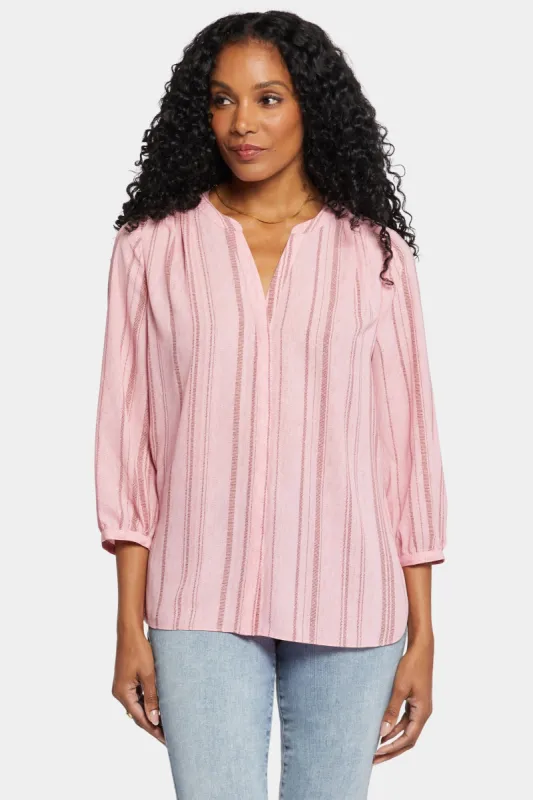 Pintuck Blouse - Morgan Stripe sold by NYDJ