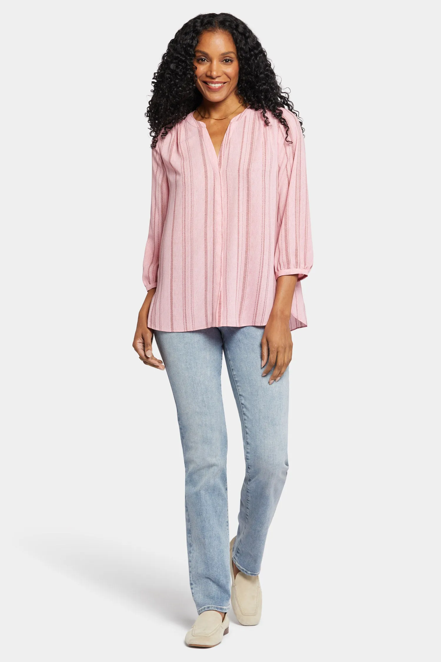 Pintuck Blouse - Morgan Stripe sold by NYDJ product image thumbnail 5