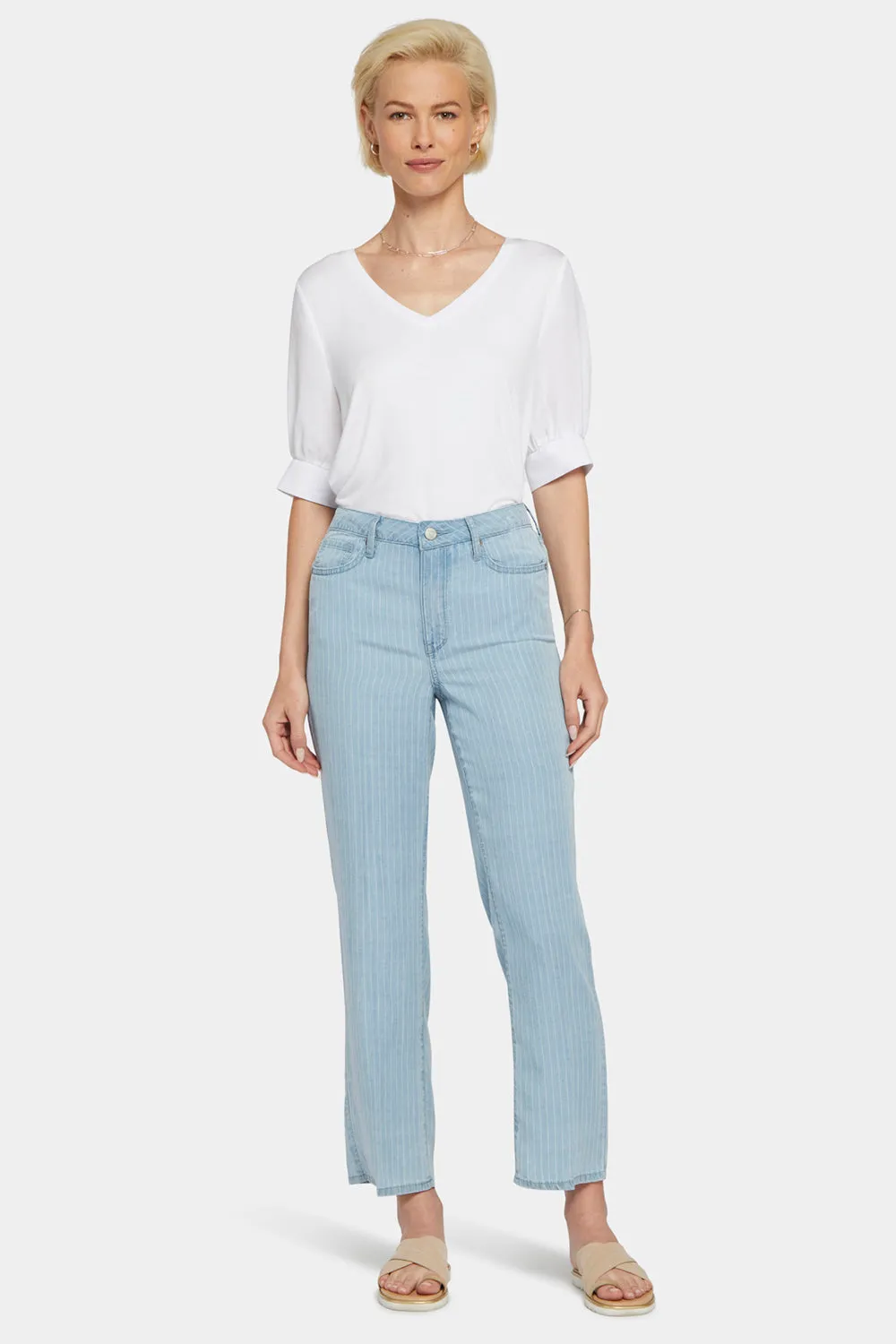 Relaxed Straight Ankle Jeans - Summerville Stripes sold by NYDJ product image thumbnail 4