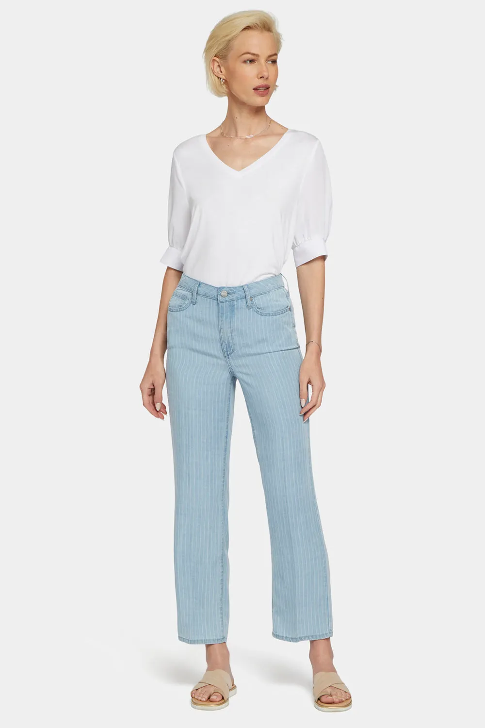 Relaxed Straight Ankle Jeans - Summerville Stripes sold by NYDJ