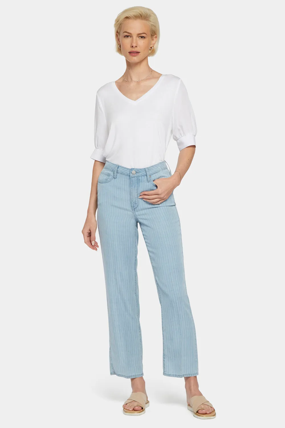 Relaxed Straight Ankle Jeans - Summerville Stripes sold by NYDJ product image thumbnail 5