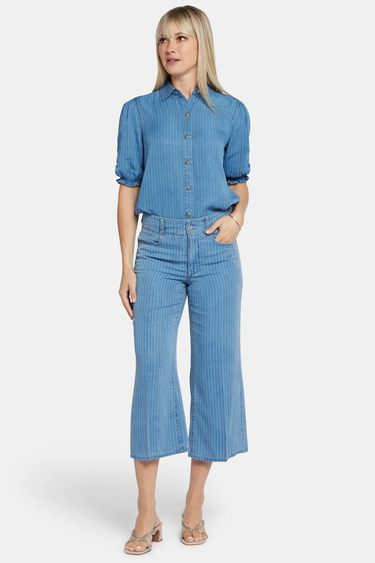 Brigitte Wide Leg Capri Jeans In Petite - Light Marine sold by NYDJ product image thumbnail 4