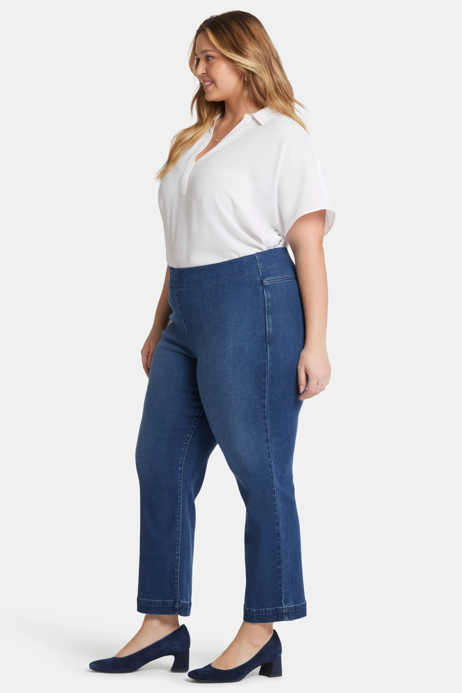 Bailey Relaxed Straight Ankle Pull-On Jeans In Plus Size - Mission Blue sold by NYDJ product image thumbnail 5