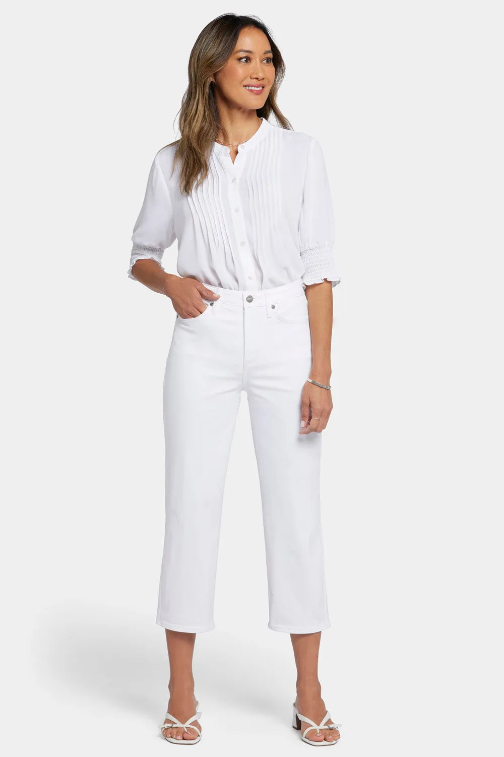 Joni Relaxed Capri Jeans - Optic White sold by NYDJ