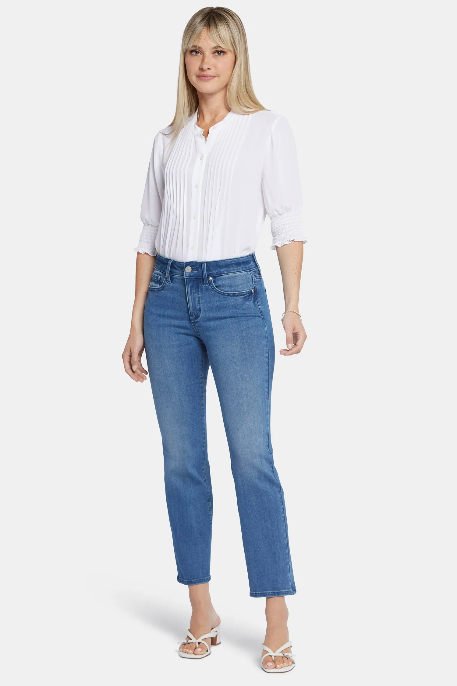 Marilyn Straight Ankle Jeans In Petite - Blue Island sold by NYDJ product image thumbnail 4