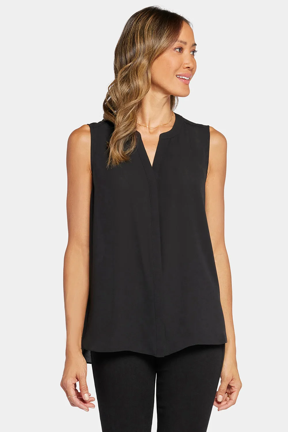 Sleeveless Pintuck Blouse - Black sold by NYDJ