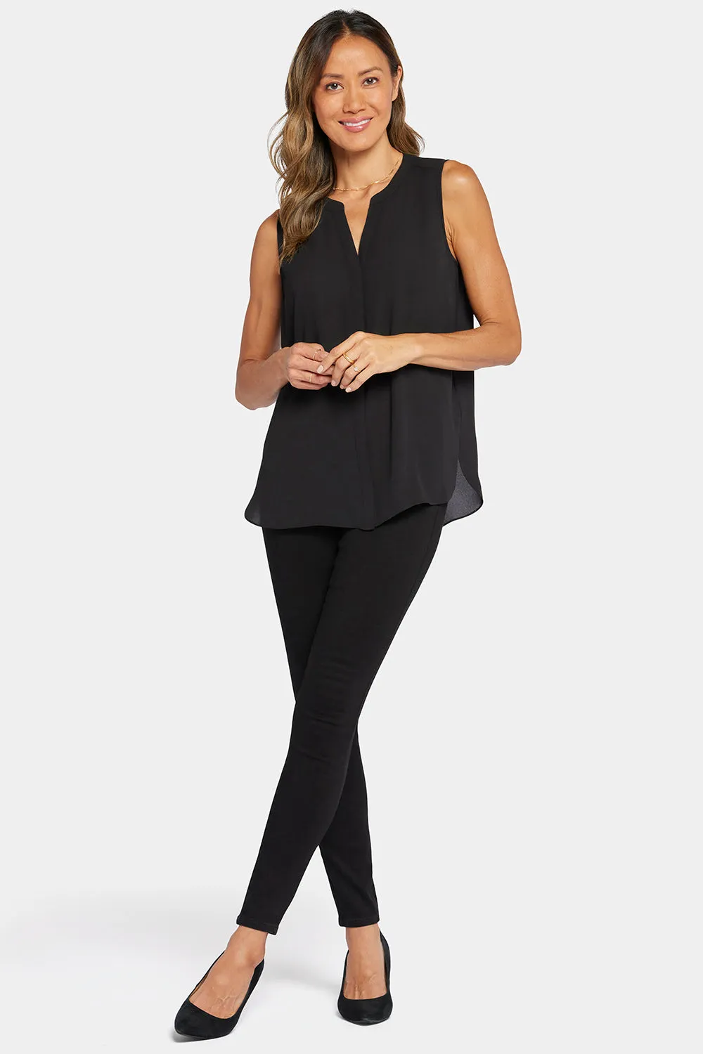 Sleeveless Pintuck Blouse - Black sold by NYDJ product image thumbnail 5