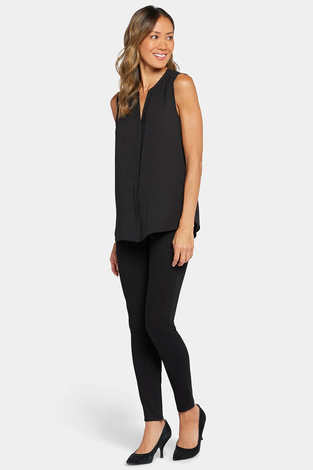 Sleeveless Pintuck Blouse - Black sold by NYDJ product image thumbnail 3